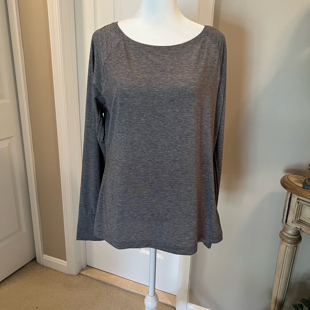 GAP Gray Long Sleeve Relaxed Fitted Blouse